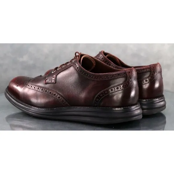 Donald J PLiner EVEB-SXSX Men's Wingtip Dress Shoes Size 9.5 EU 9 Leather Cognac