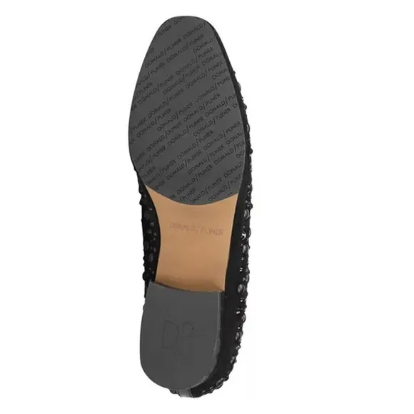 Donald PLINER &quot;LYNNSP&quot; CRYSTAL STUDDED LOAFER BLACK SUEDE LEATHER /SZ 6 M NEW
