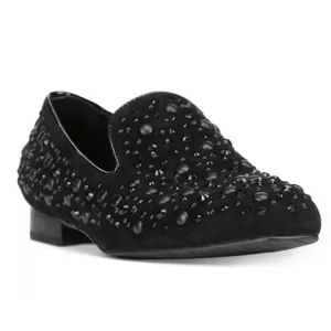 Donald PLINER &quot;LYNNSP&quot; CRYSTAL STUDDED LOAFER BLACK SUEDE LEATHER /SZ 6 M NEW