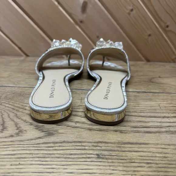 Donald‎ Pliner Frances Slide Sandals Gold Jewel Embellished Women 9.5 MSRP $198