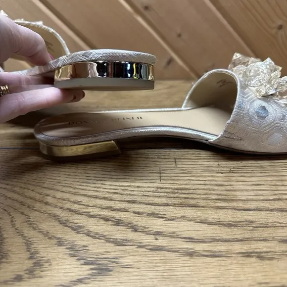 Donald‎ Pliner Frances Slide Sandals Gold Jewel Embellished Women 9.5 MSRP $198