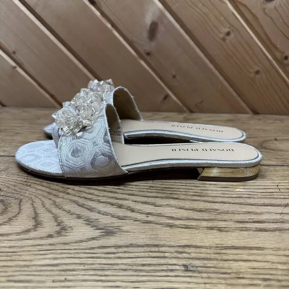 Donald‎ Pliner Frances Slide Sandals Gold Jewel Embellished Women 9.5 MSRP $198