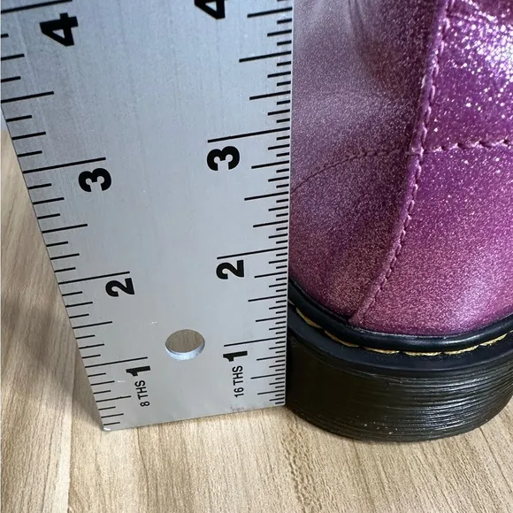 Dr Martens 1460 pink Glitter Combat Boots Y2K 90s Size 5