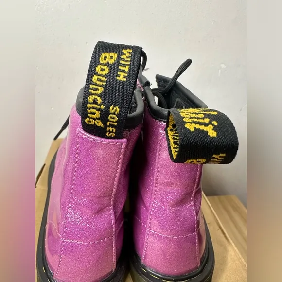 Dr Martens 1460 pink Glitter Combat Boots Y2K 90s Size 5