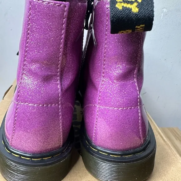 Dr Martens 1460 pink Glitter Combat Boots Y2K 90s Size 5