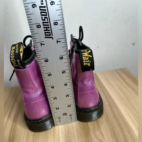 Dr Martens 1460 pink Glitter Combat Boots Y2K 90s Size 5