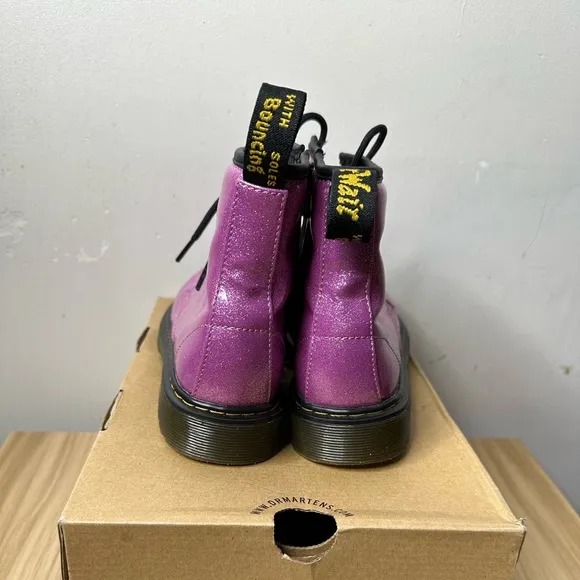 Dr Martens 1460 pink Glitter Combat Boots Y2K 90s Size 5