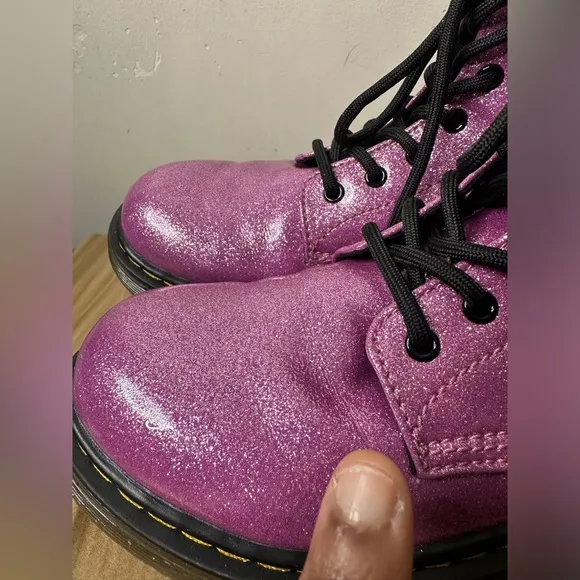 Dr Martens 1460 pink Glitter Combat Boots Y2K 90s Size 5