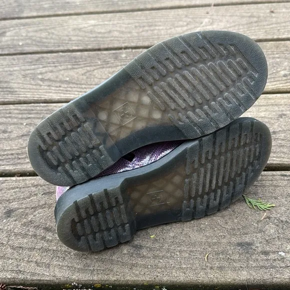 Dr. Martens 1460 Purple Iridescent Snake Reptile Glitter Zipup Boots Sz 3