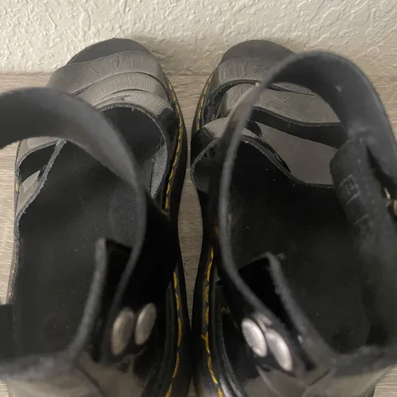 Dr. Martens AirWair Clarissa Leather Ankle Strap Black Sandals Size 6