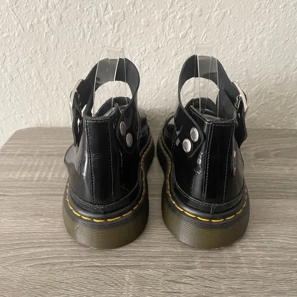 Dr. Martens AirWair Clarissa Leather Ankle Strap Black Sandals Size 6