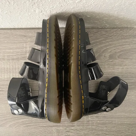 Dr. Martens AirWair Clarissa Leather Ankle Strap Black Sandals Size 6
