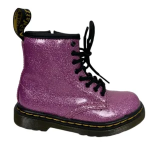Dr Martens Combat Boots 1460 Glitter T Dark Pink Coated Glitter Toddler Size 8