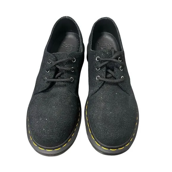 Dr. Martens Glitter Ray Black Oxford Shoes Women's Size 8