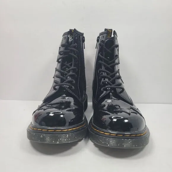 Dr. Martens Junior 1460 Glitter Star Patent Lace Up Black Boots US Size 6