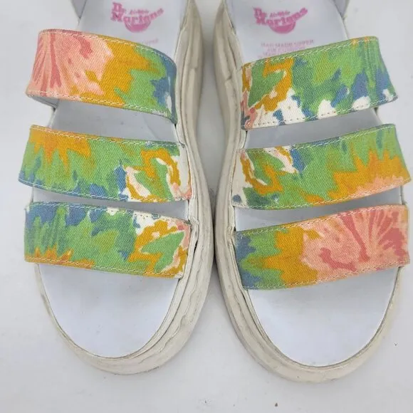 Dr. Martens Women's Clarissa Vegan Tie Dye Sandals Ankle Strap US Size 7 UK Sz 5