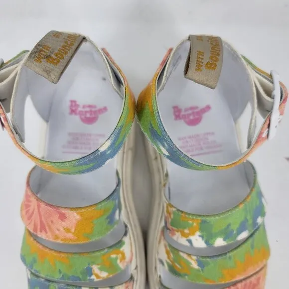 Dr. Martens Women's Clarissa Vegan Tie Dye Sandals Ankle Strap US Size 7 UK Sz 5