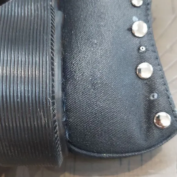 Dr. Martens Lester Black Coated Studs Spikes Shoes Sz 4