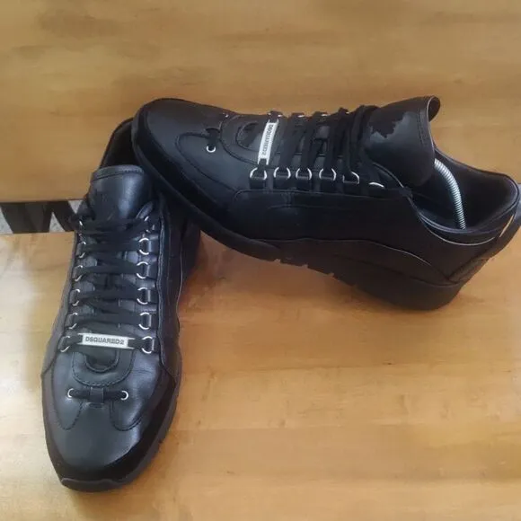DSquared2 551 triple black trainers size 46 made in Italy