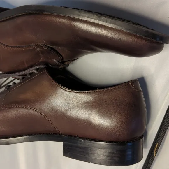 Dunross &amp; Sons Brown Leather Oxford Dress Shoes