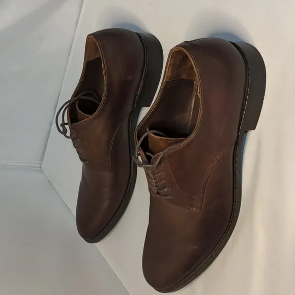 Dunross &amp; Sons Brown Leather Oxford Dress Shoes