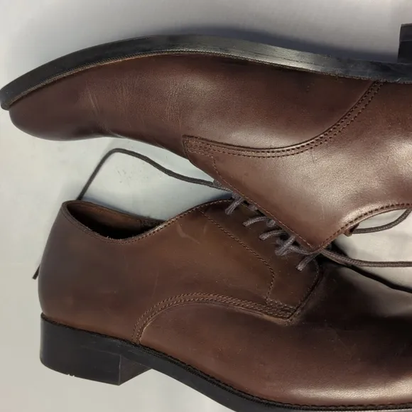 Dunross &amp; Sons Brown Leather Oxford Dress Shoes