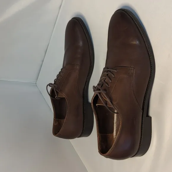 Dunross &amp; Sons Brown Leather Oxford Dress Shoes