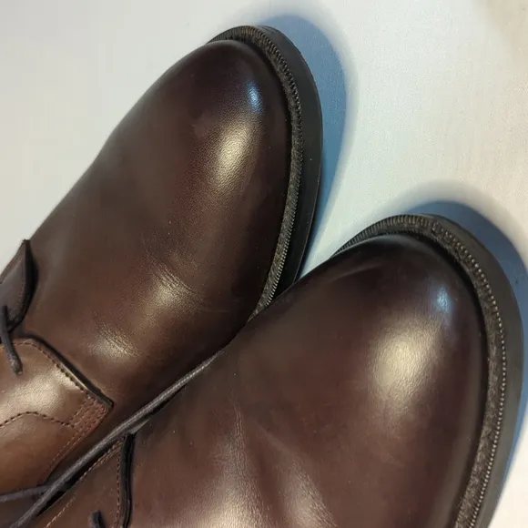 Dunross &amp; Sons Brown Leather Oxford Dress Shoes