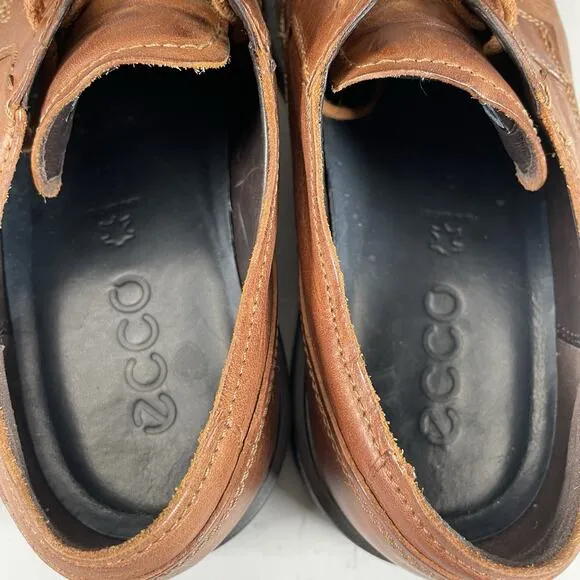 Ecco Derby Men’s EU 42 US 8 Brown Leather Dress Shoes Lace Up Cap Toe Oxford EUC