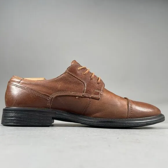Ecco Derby Men’s EU 42 US 8 Brown Leather Dress Shoes Lace Up Cap Toe Oxford EUC