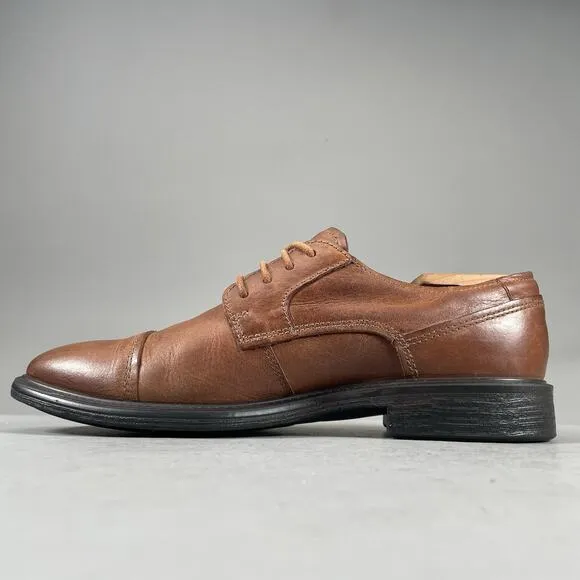 Ecco Derby Men’s EU 42 US 8 Brown Leather Dress Shoes Lace Up Cap Toe Oxford EUC