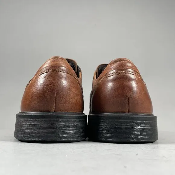 Ecco Derby Men’s EU 42 US 8 Brown Leather Dress Shoes Lace Up Cap Toe Oxford EUC