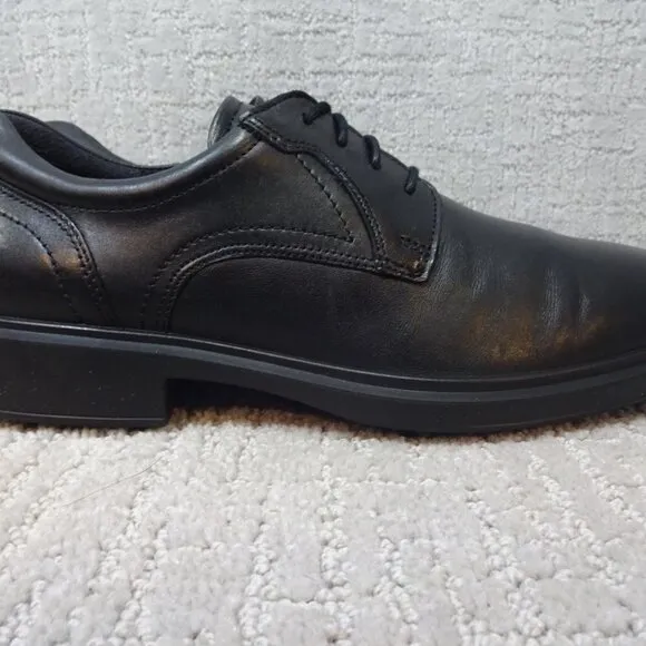 ECCO Helsinki 2.0 Men's Size 8-8.5 US Black Leather Plain Toe Tie Oxford Shoes