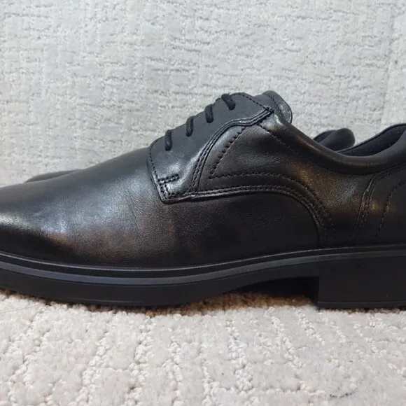 ECCO Helsinki 2.0 Men's Size 8-8.5 US Black Leather Plain Toe Tie Oxford Shoes