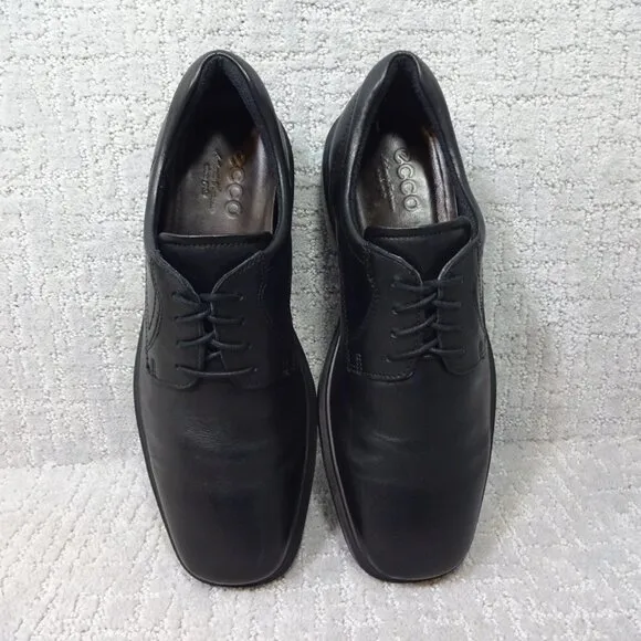 ECCO Helsinki 2.0 Men's Size 8-8.5 US Black Leather Plain Toe Tie Oxford Shoes