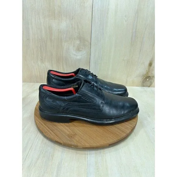 Ecco Helsinki Black Leather Dress Shoes Mens Size 44 US 10/10.5
