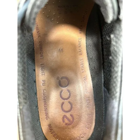 Ecco Helsinki Black Leather Dress Shoes Mens Size 44 US 10/10.5