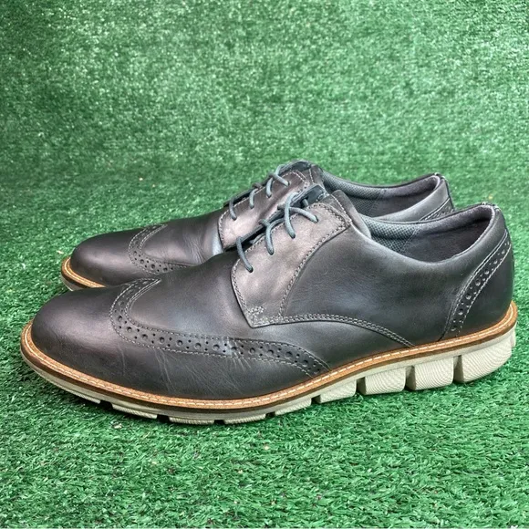 ECCO Jeremy $160 Men's Gray Wingtip Oxfords Dress Shoes Size EU 45 / US 11-11.5