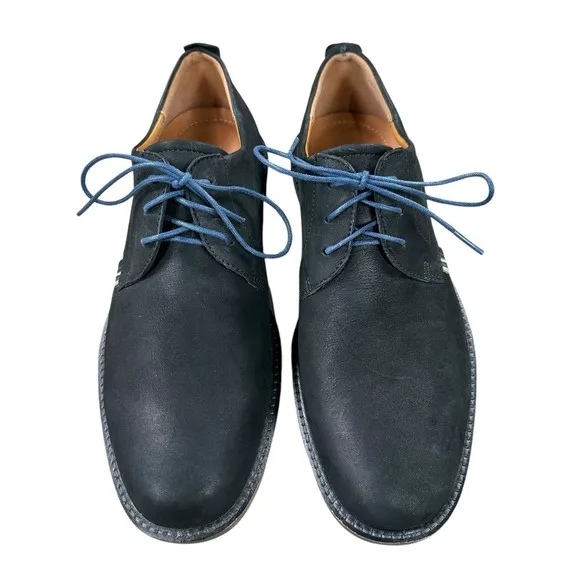 ECCO Men's 41 / 7-7.5 US Contoured Oxford Tie Shoes 632054 Black Nubuck Leather