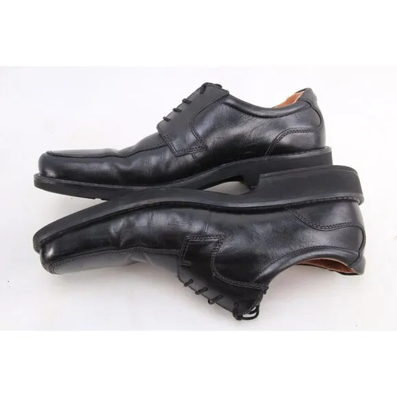 Ecco Seattle Apron Toe Men’s  Black Leather Lace Up Dress Shoes Sz 45 US 11