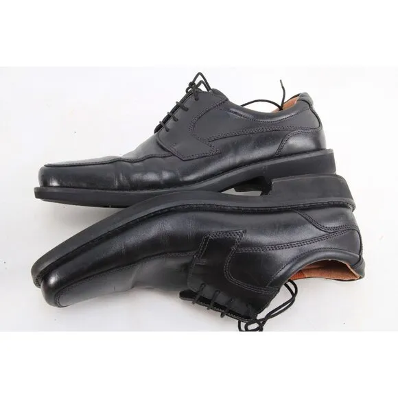 Ecco Seattle Apron Toe Men’s  Black Leather Lace Up Dress Shoes Sz 45 US 11