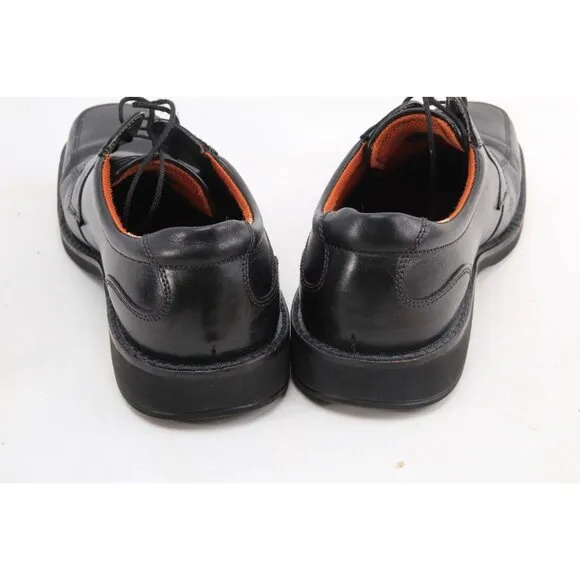 Ecco Seattle Apron Toe Men’s  Black Leather Lace Up Dress Shoes Sz 45 US 11