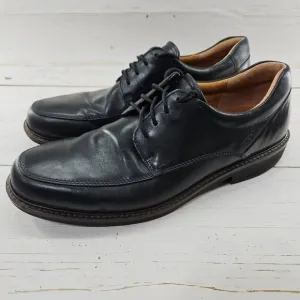 Ecco Shoes Mens Holton Toe Tie Oxford Lace Up Black Leather EU 44 US‎ 10-10.5