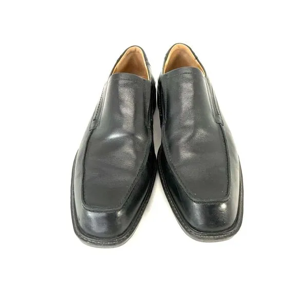 Ecco Windsor Men EUR 45 US 12 Black Leather Slip-On Apron Toe Dress Shoes