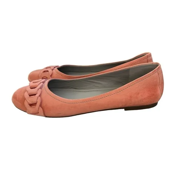 ECCO Womens Shoes 'Kelly' Coral Leather Flats Size 9-9.5 US 40 EU EUC