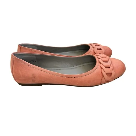 ECCO Womens Shoes 'Kelly' Coral Leather Flats Size 9-9.5 US 40 EU EUC