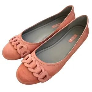 ECCO Womens Shoes 'Kelly' Coral Leather Flats Size 9-9.5 US 40 EU EUC