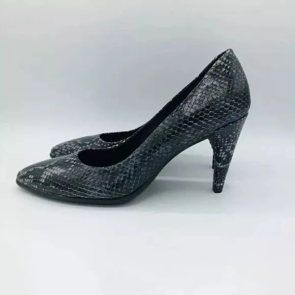 ECCO Womens Shoes Size 9 / EU40 Heels Danish Design Snake Animal Pointed Toe