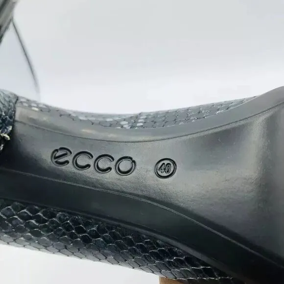ECCO Womens Shoes Size 9 / EU40 Heels Danish Design Snake Animal Pointed Toe