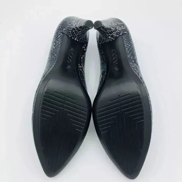 ECCO Womens Shoes Size 9 / EU40 Heels Danish Design Snake Animal Pointed Toe